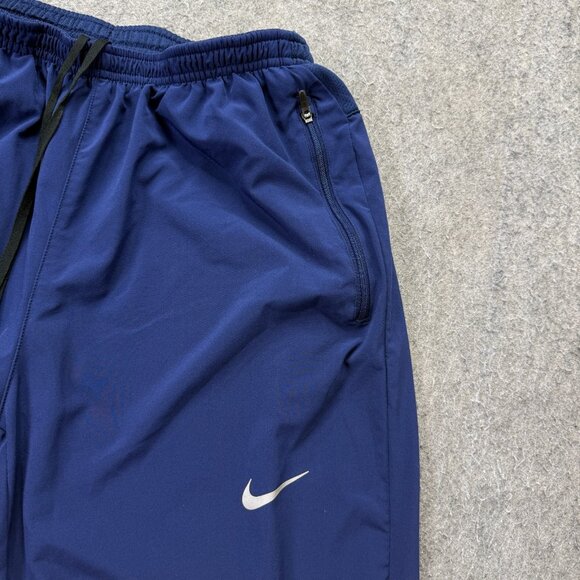 Nike Running Track Pants Men M Blue 30" DRI-FIT Ankle Zip Stretch 905067 - Picture 4 of 16